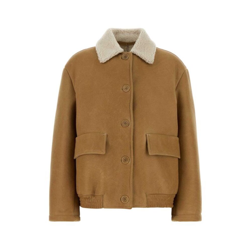 Santoro Women Camel Shearling Jacket